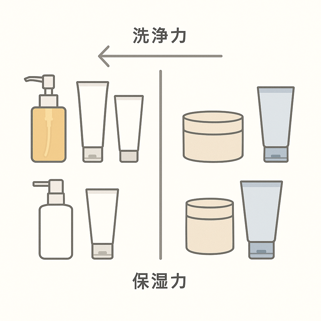 ドラッグストアでそろえやすいスキンケアアイテム集合イメージ